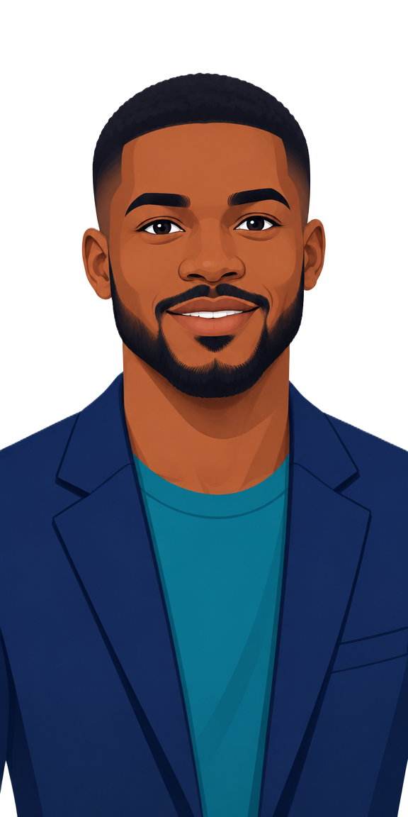 Illustrated portrait of Noah Baptiste, Checkout Verification Lead
